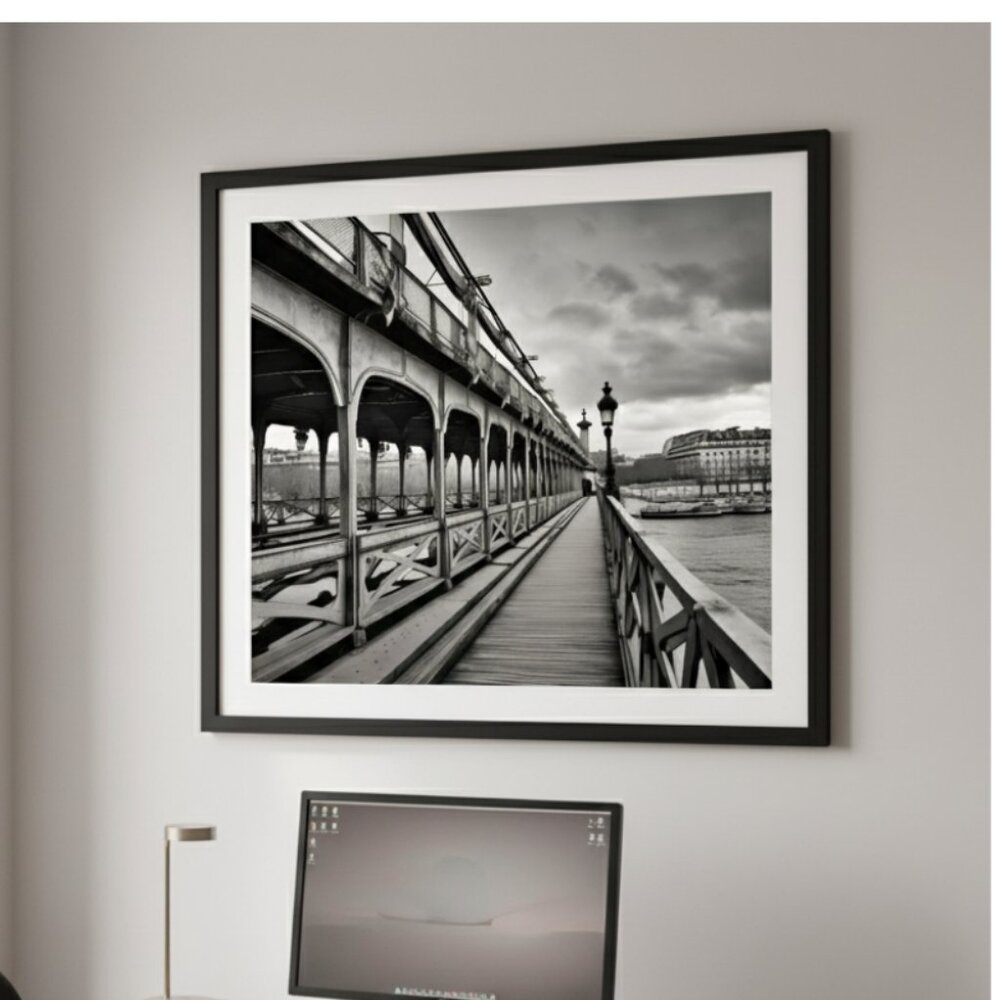 8 x 10 ORIGINAL PHOTO OF A COVERED BRIDGE IN SOUTHEN FRANCE READY FOR FRAMING
